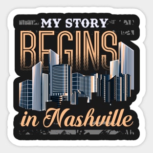 Nashville Tennessee Skyline Tshirt for Women, Men, & Kids Sticker